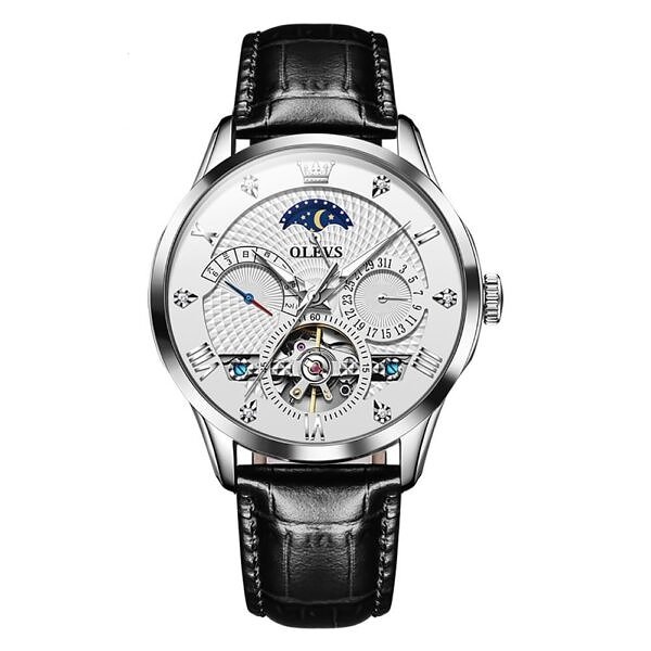 Olevs High-Quality Movement Automatic Mechanical Sports watch-SILVER WHITE
