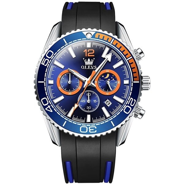 Olevs Luxury Brand Sports Quartz Wrist Watch-BLUE-min