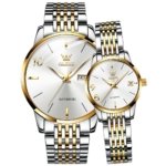 OLEVS 6632 Stainless Steel Couples Mechanical Watches