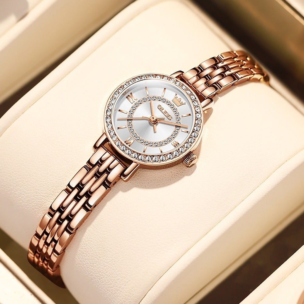OLEVS Dames Horloges Rose Goud Japanse Quartz Vrouwelijke Horloges voor Vrouwen Waterdichte Roestvrij staal Casual Lady Horloges