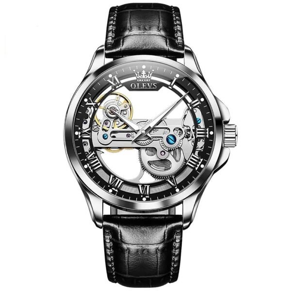 Olevs-Classic-Ultra-Thin-Automatic-Mechanical-Watch-SILVER-BLACK