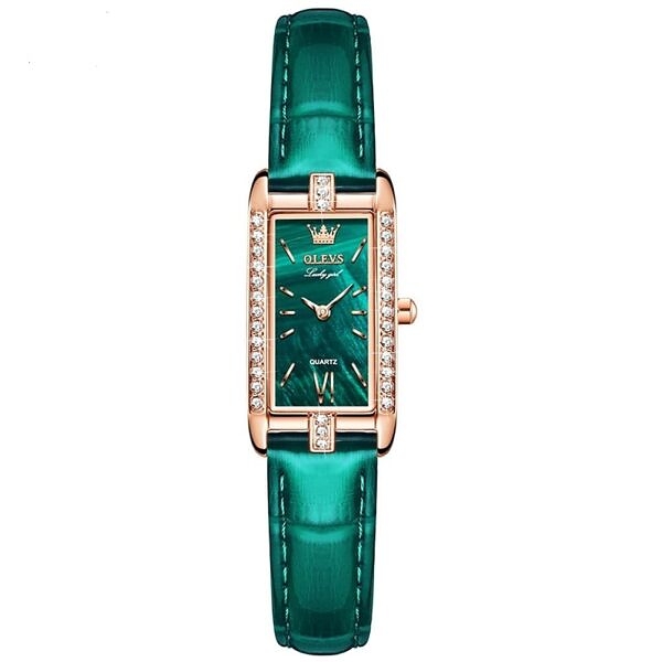 Olevs-Luxury-Sports-Fashion-Diamond-Leather-Quartz-Watch-GREEN