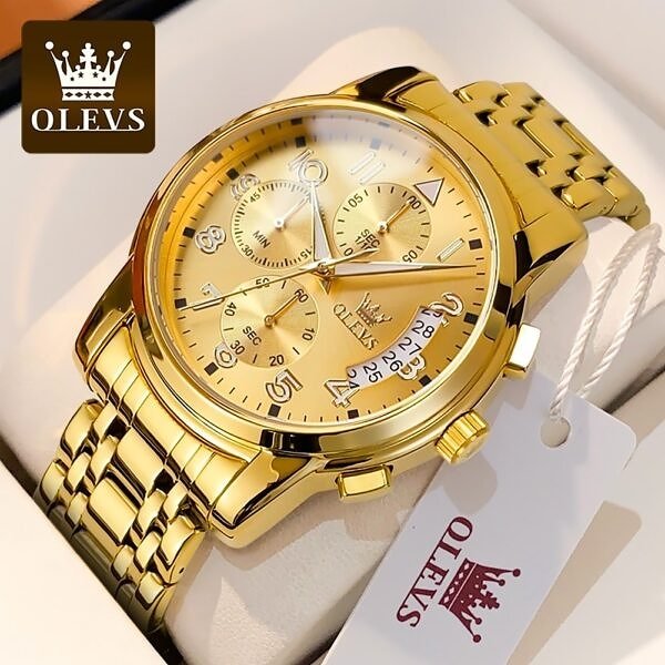OLEVS Chronograph Stainless Steel Fashion Business Men - OLEVS WATCHES