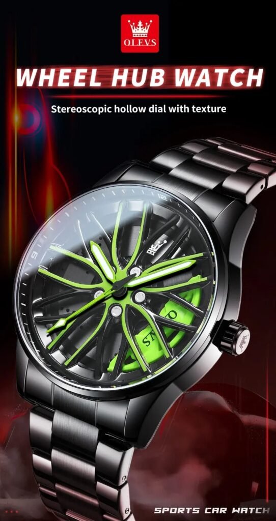 OLEVS 9937 Hip Hop Car Wheel Watch - OLEVS WATCHES