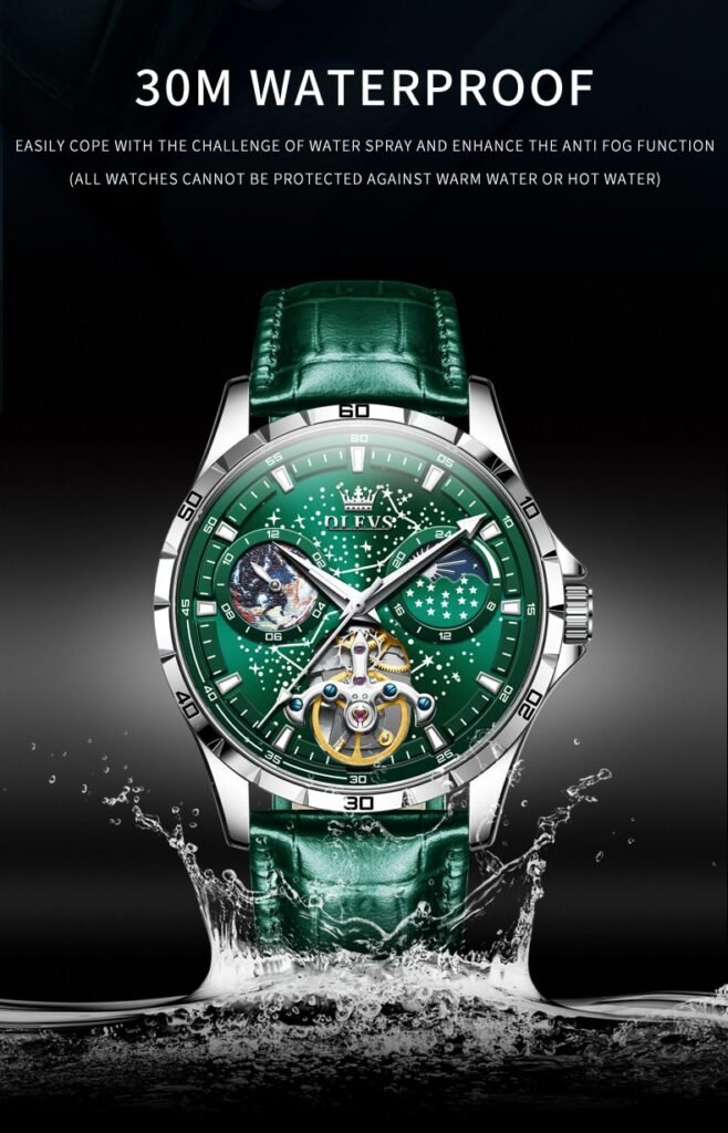OLEVS Orologi da uomo scheletro meccanico automatico a carica automatica abito di lusso orologio da uomo in acciaio inossidabile impermeabile luminoso orologio da polso regalo per uomo, 3278-nero