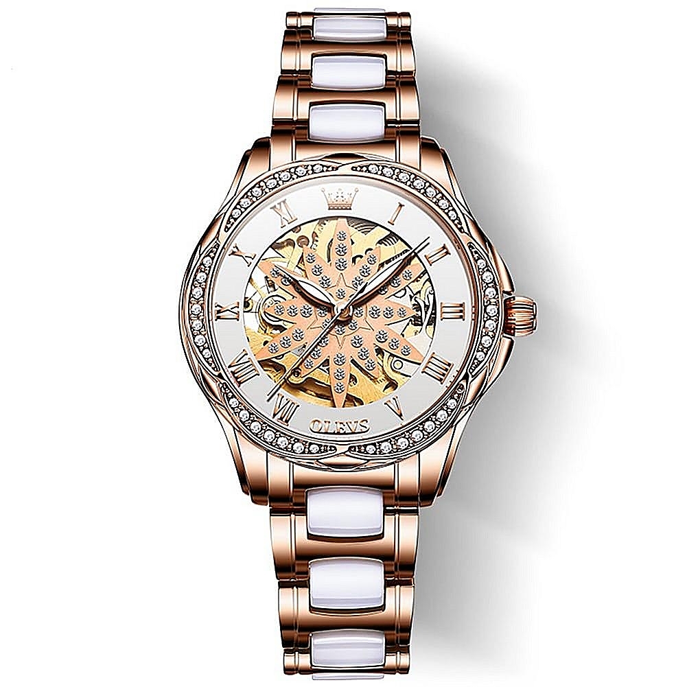 OLEVS 6681 Luxury Womens Diamond Automatic Watch - OLEVS WATCHES