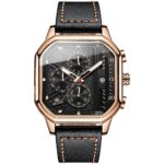 OLEVS 9950 Men's Square Skeleton Quartz Watch