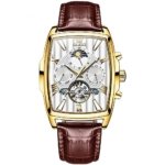 OLEVS Watch 6675 Luxury Mechanical Watch with Leather Strap