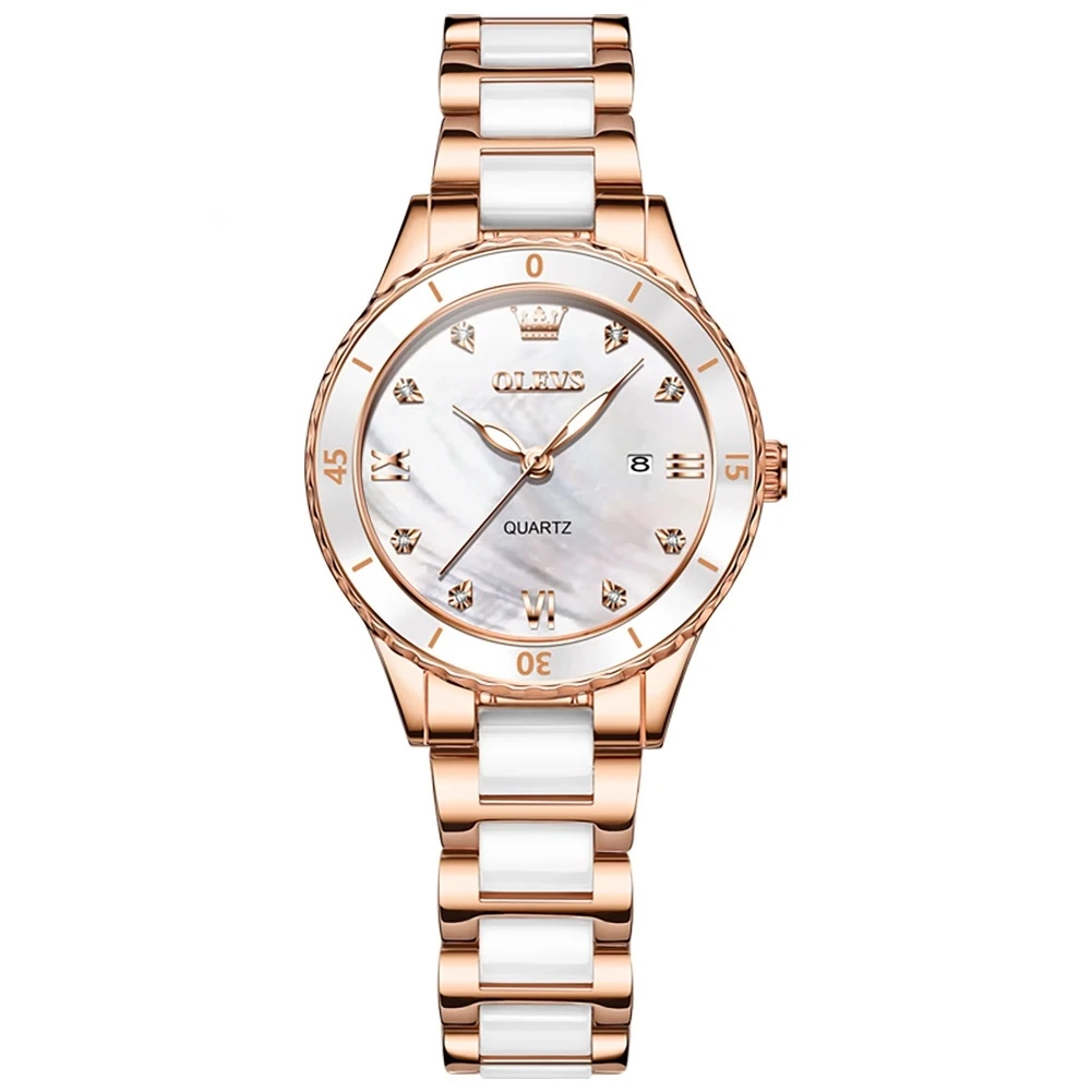OLEVS Dameshorloge, pols diamanten wijzerplaat dames quartz horloge