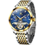 OLEVS 6705 Men's Fashion Diamond Mechanical Tourbillon Watch