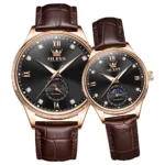 OLEVS 7039 Couples Moon Phase Automatic Watch