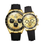 OLEVS 5618 Couple Chronograph Quartz Watch with Diamond Accents