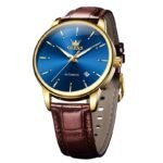 OLEVS 6725 Leather Strap Automatic Watch