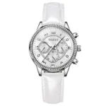 OLEVS 2915 Mechanical Chronograph Leather Watch for Women
