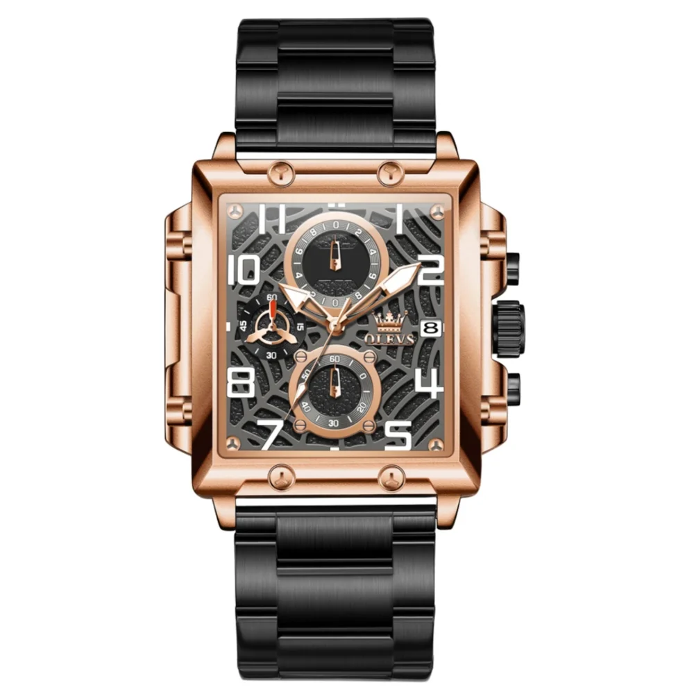OLEVS 2958 Mens Square Chronograph Watch - Image 1