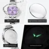 OLEVS 3668 Classic Round Stainless Steel Women's Watch - Image 3