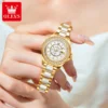 OLEVS 3685 Crystal Round Ceramic Women's Watch - Image 4