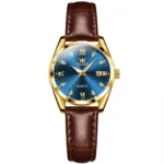 OLEVS 5522 Leather Strap Round Women's Watch