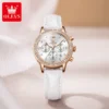OLEVS 9933 Women’s Leather Strap Chronograph Watch - Image 2