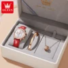 OLEVS 9933 Women’s Leather Strap Chronograph Watch - Image 3