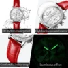 OLEVS 9933 Women’s Leather Strap Chronograph Watch - Image 7