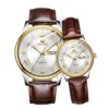 OLEVS 3649 Unisex Leather Quartz Watch