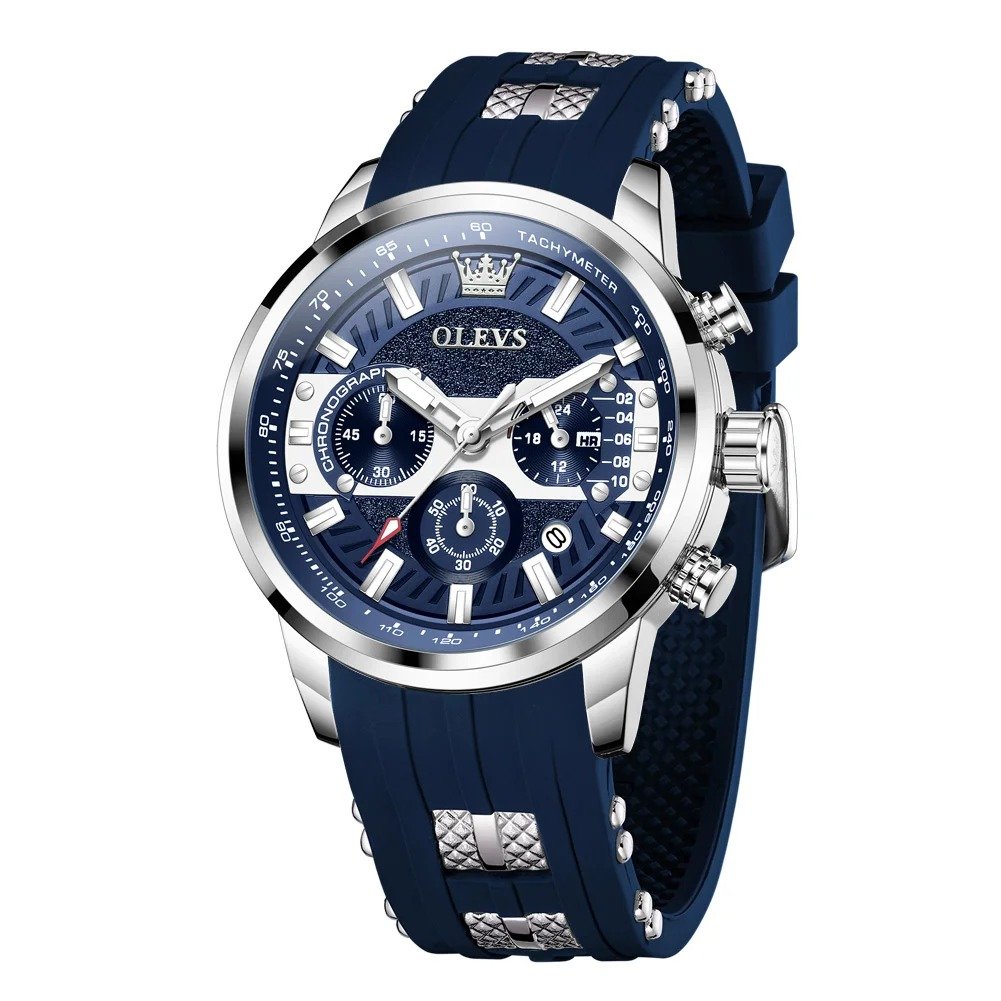 OLEVS 3690 Men’s Quartz Watch-blue OLEVS 3690 Men’s Quartz Watch - Image 1