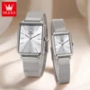 OLEVS 3692 Couple Square Quartz Watch - Image 7
