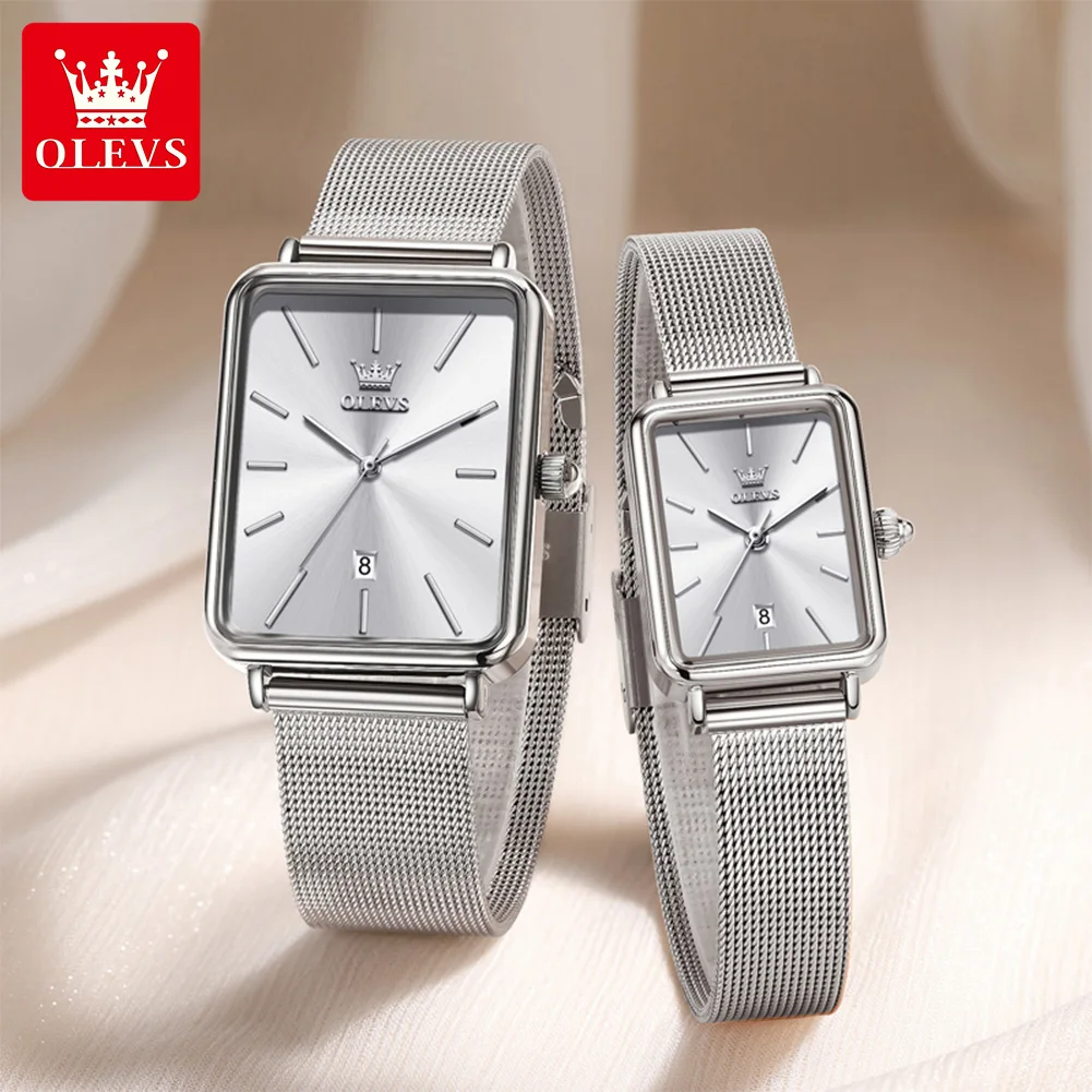 OLEVS 3692 Couple Square Quartz Watch-3 (1) OLEVS 3692 Couple Square Quartz Watch - Image 7