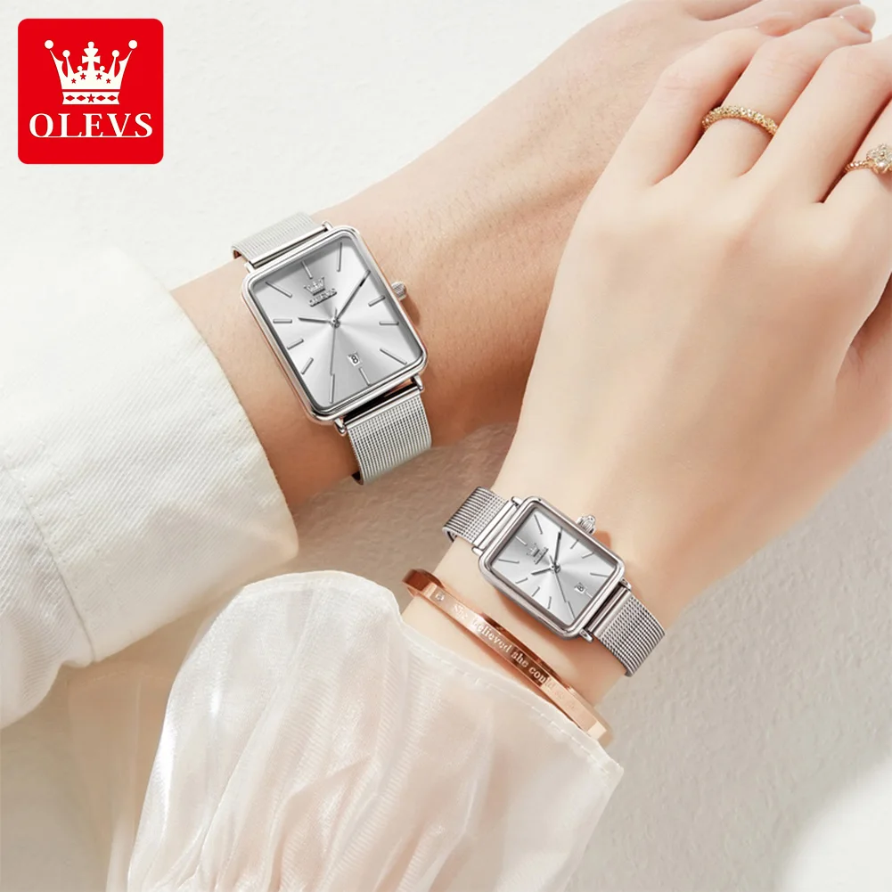 OLEVS 3692 Couple Square Quartz Watch-3 (3) OLEVS 3692 Couple Square Quartz Watch - Image 4