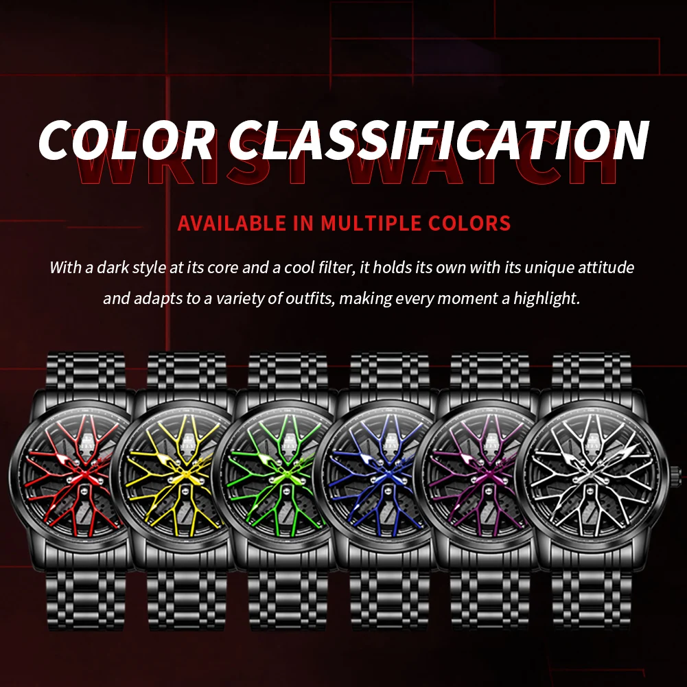 OLEVS 3701 Men’s Creative Car Wheel 3D-2 (4) OLEVS 3701 Men’s Creative Car Wheel 3D Watch - Image 5