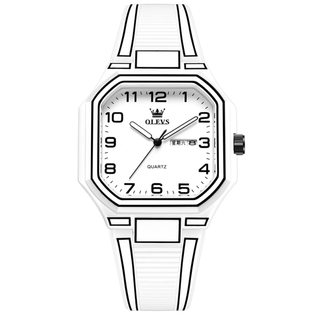OLEVS 5661 Couple Cartoon Line Art Quartz Watch-white OLEVS 5661 Couple Cartoon Line Art Quartz Watch - Image 1