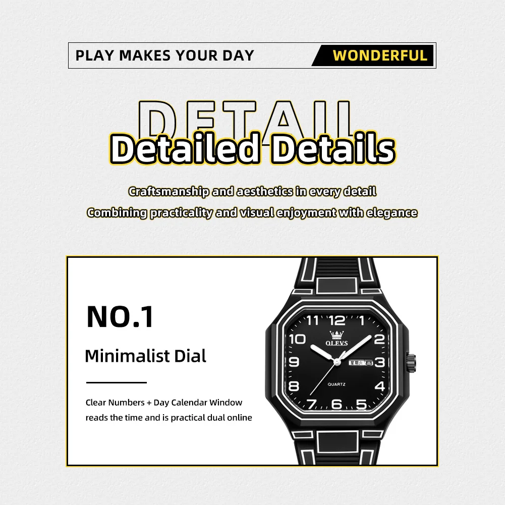 OLEVS 5661 Men’s Cartoon Line Art Quartz Watch-2 (3) OLEVS 5661 Couple Cartoon Line Art Quartz Watch - Image 4