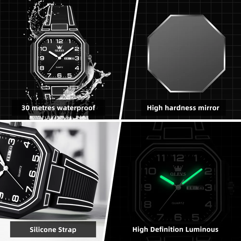 OLEVS 5661 Men’s Cartoon Line Art Quartz Watch-2 (5) OLEVS 5661 Couple Cartoon Line Art Quartz Watch - Image 6