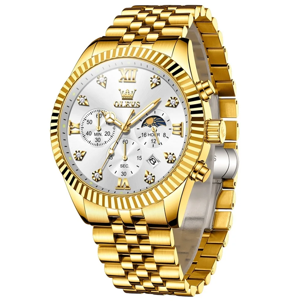 OLEVS Heren Multifunctioneel horloge, Multi Dial Waterdichte