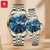 OLEVS 3620 Luxury Couple Stainless Steel Quartz Watch - Image 2