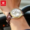 OLEVS 3649 Unisex Leather Quartz Watch - Image 3