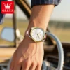 OLEVS 3649 Unisex Leather Quartz Watch - Image 4