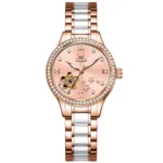 OLEVS 7074 Women’s Automatic Watch with Ceramic Steel Bracelet