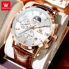 OLEVS 9812 Men's Luxury Leather Quartz Watch - Image 2