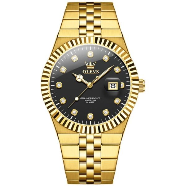 OLEVS 2989 Men’s Luxury Quartz Watch-gold black