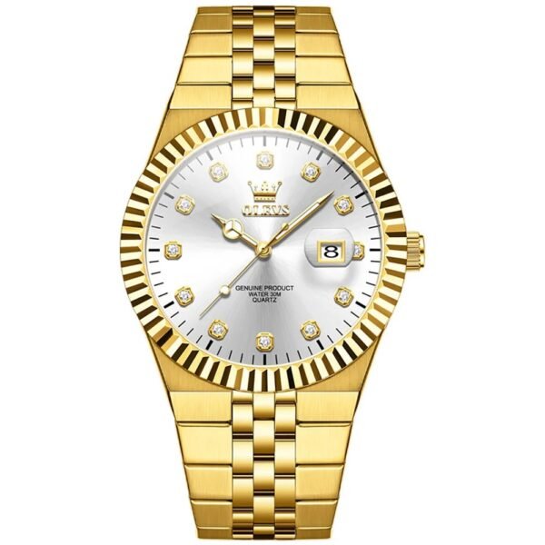 OLEVS 2989 Men’s Luxury Quartz Watch-gold white