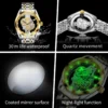 OLEVS 3725 Luxury Unique Design Bands Hollow Skeleton Sports Design Luminous Waterproof Quartz Watch for Man