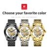 OLEVS 3725 Luxury Unique Design Bands Hollow Skeleton Sports Design Luminous Waterproof Quartz Watch for Man