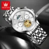 OLEVS 6746 Luxury Designer Fashion Automatic Moon Phase Watch Waterproof Mechanical Luminous Watch for Man