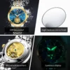 OLEVS 6746 Luxury Designer Fashion Automatic Moon Phase Watch Waterproof Mechanical Luminous Watch for Man