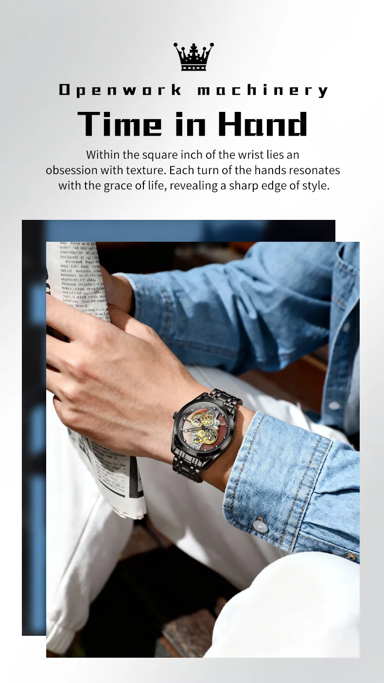OLEVS 3725 Luxury Unique Design Bands Hollow Skeleton Sports Design Luminous Waterproof Quartz Watch for Man 10