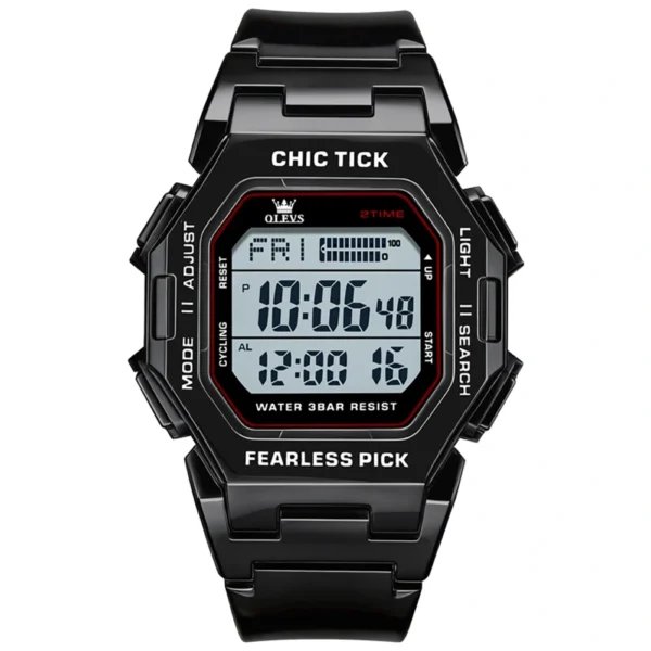 OLEVS 1119 Chronograph Luxury Bands Fashion Reloj Sports Fashion Casual Digital Watch for Man Black