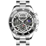 OLEVS 2990 Luxury Hollow Skeleton Man Sports Luminous Moon Phase Calendar Watch Waterproof Fashion Quartz Watch