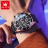 OLEVS 2990 Luxury Hollow Skeleton Man Sports Luminous Moon Phase Calendar Watch Waterproof Fashion Quartz Watch